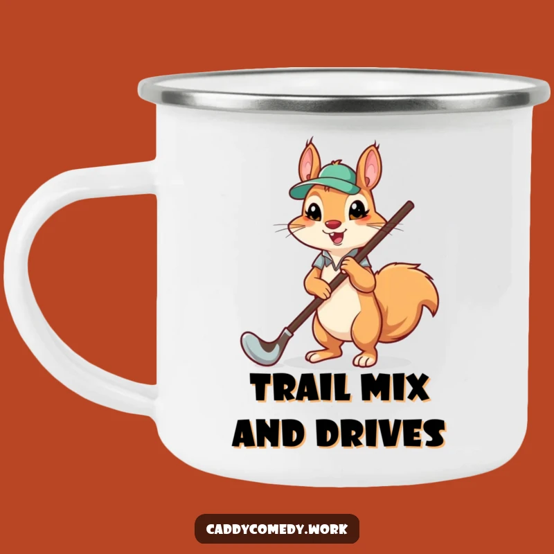Funny Squirrel Caddy Camping Mug - Outdoor Golf Adventure Gift