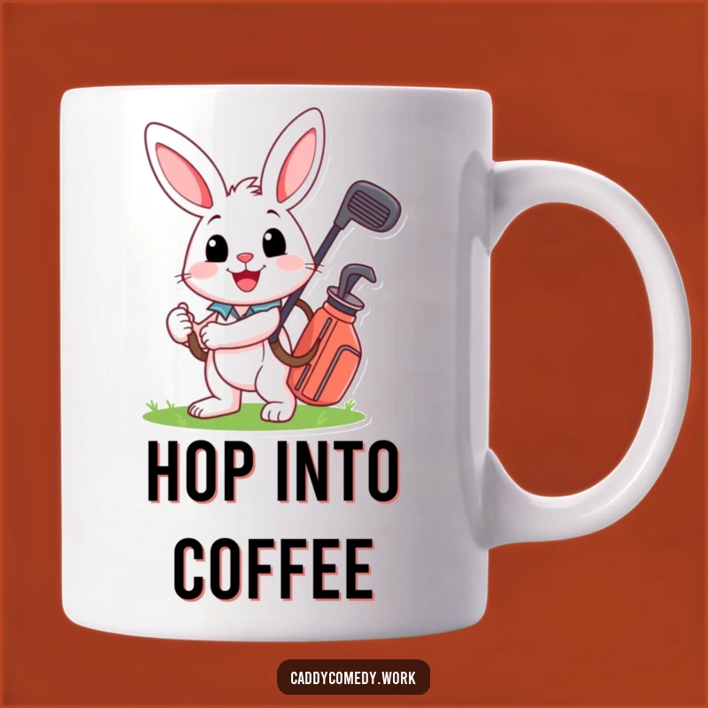 Funny Rabbit Golfer Mug - Cheerful Golf Bag Buddy Gift