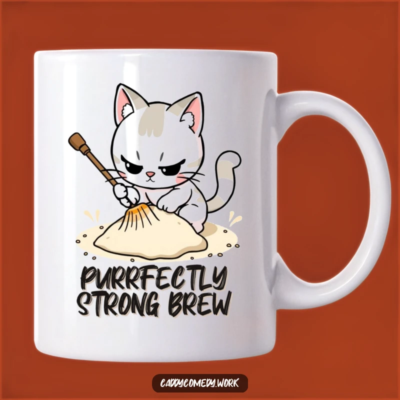 Funny Cat Golfer Mug - Meticulous Rake Trap Gift