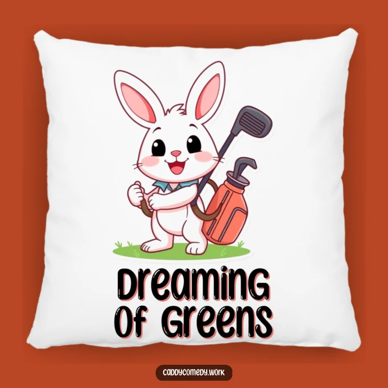 Funny Rabbit Golfer Pillow - Cozy & Cheerful Comfort