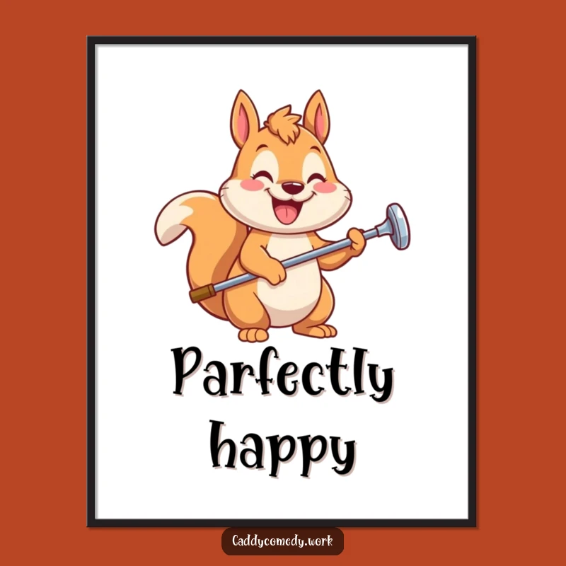 Funny Squirrel Golfer Digital Art Print - Instant Hilarious Decor for Golf Lovers!