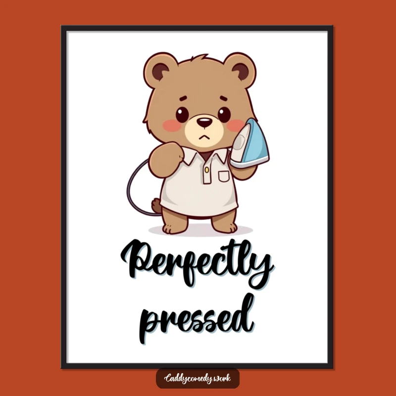 Funny Bear Golfer Digital Art Print - Instant Determined Decor for Golf Lovers!