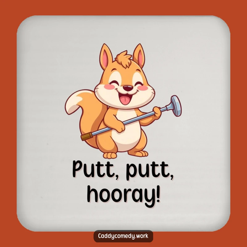 Funny Squirrel Golfer Drink Coasters - Protect Surfaces with Hilarious Golf Humor!