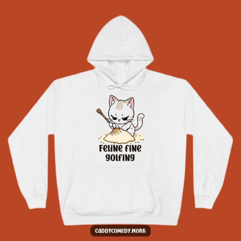 Funny Cat Golfer Hoodie - Cozy & Meticulous Golf Gear