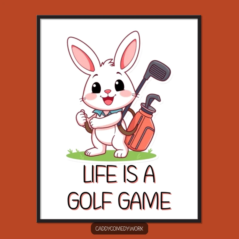 Happy Rabbit Golfer Art: Free Printable Wall Decor for Golf Lovers!