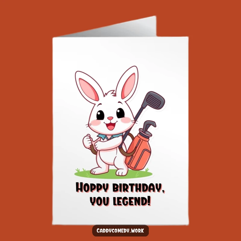 Cheerful Rabbit Golf Card: Free Printable Birthday Greeting for Golfers!
