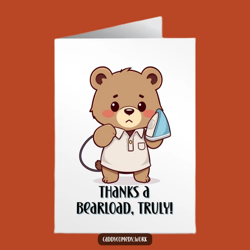 Free Printable Bear Golfer Thank You Card - Funny Downloadable for Effort