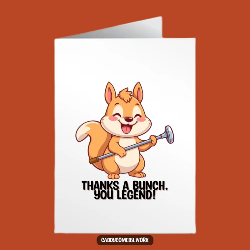 Free Printable Squirrel Golfer Thank You Card - Hilarious Downloadable for Gratitude