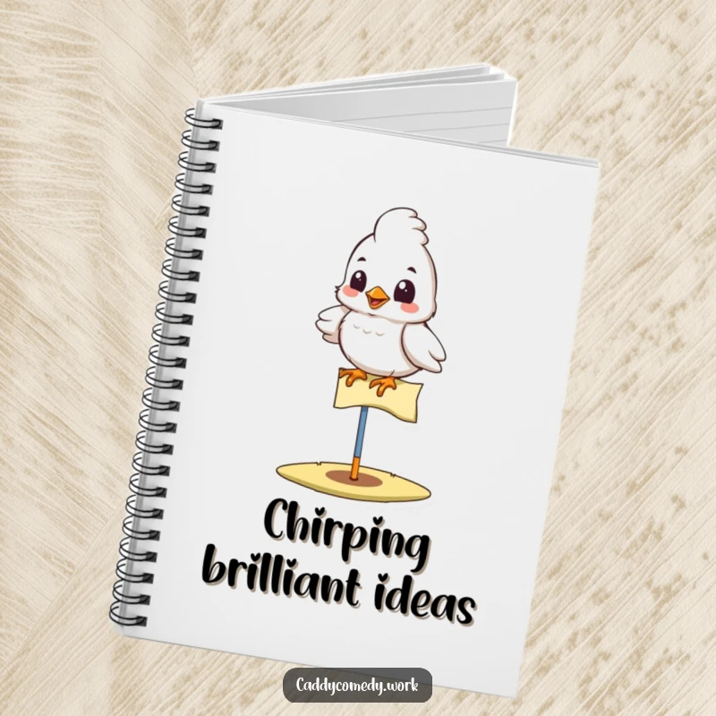 Funny bird golfer notebook featuring a proud bird on a golf flag, ideal for notes and doodles with humor, a funny gift.