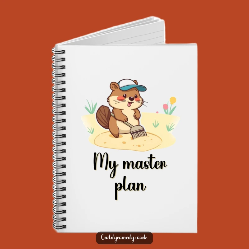 Funny Beaver Golfer Notebook: Diligent Character Raking Sand Trap Gift