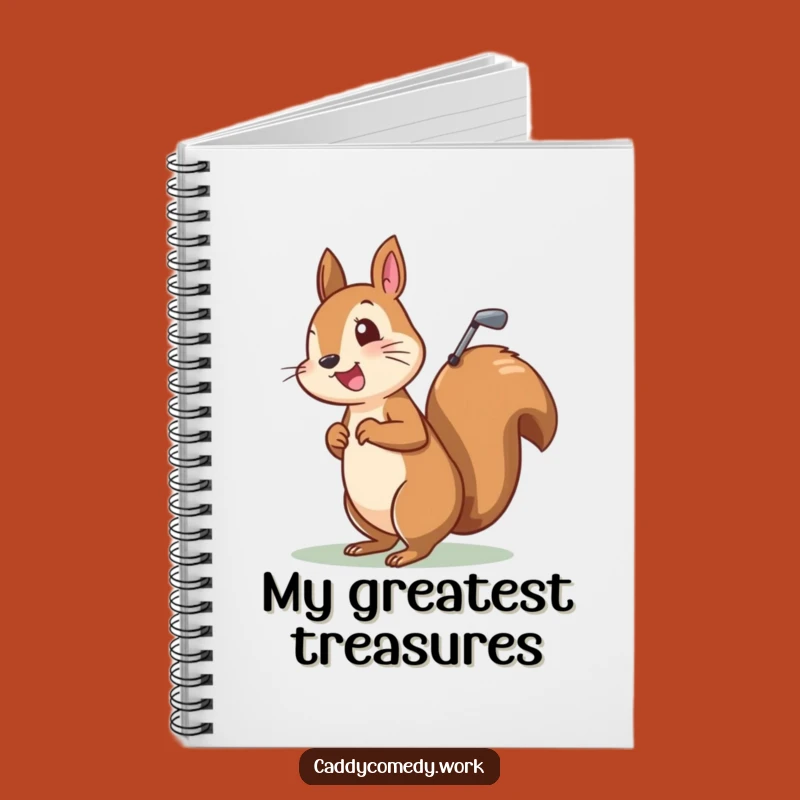 Funny Squirrel Golfer Notebook: Cheerful Character Golf Bag Journal Gift