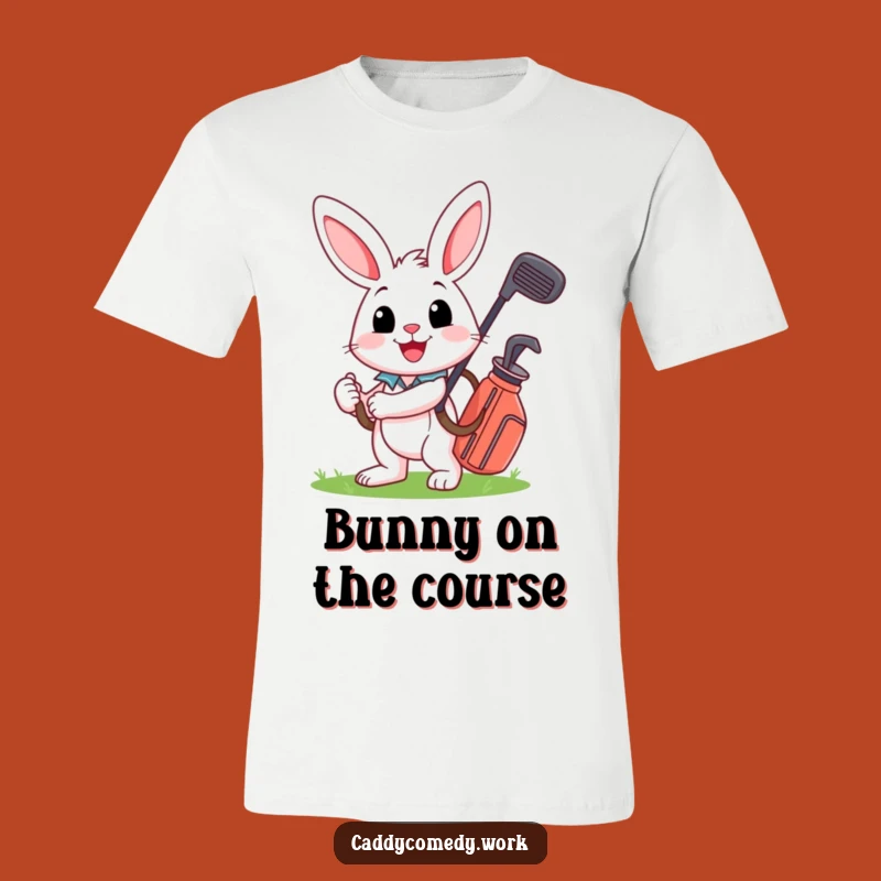 Funny Rabbit Golfer T-Shirt - Big Smile Golf Bag Tee