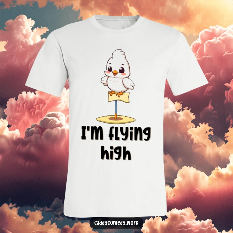 Funny bird golfer t-shirt with a proud bird on a golf flag, great for golf fans and bird lovers, a funny gift.