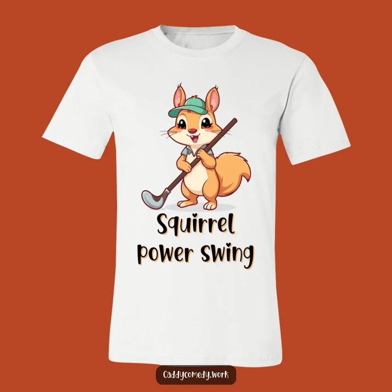 Funny Squirrel Caddying T-Shirt - Adorable Golfing Buddy Tee