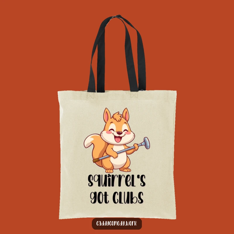 Funny Squirrel Golfer Tote Bag - Spacious and Hilarious Carry-All for Golf Gear and Essentials!
